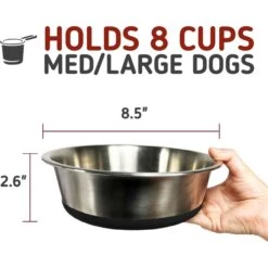 Leashboss Stainless Steel Silicone Base Dog Bowl, Medium/Large 9 Leashboss Stainless Steel Silicone Base Dog Bowl, Medium/Large -Blue Buffalos Shop 695022 PT2. AC SS1800 V1669906900