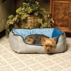 K&H Pet Products Self-Warming Two Tone Lounge Sleeper Bolster Cat & Dog Bed