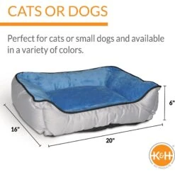 K&H Pet Products Self-Warming Two Tone Lounge Sleeper Bolster Cat & Dog Bed -Blue Buffalos Shop 69562 PT2. AC SS1800 V1607130725