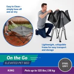 Coolaroo On The Go Elevated Cat & Dog Bed With Removable Cover -Blue Buffalos Shop 696990 PT4. AC SS1800 V1668114932