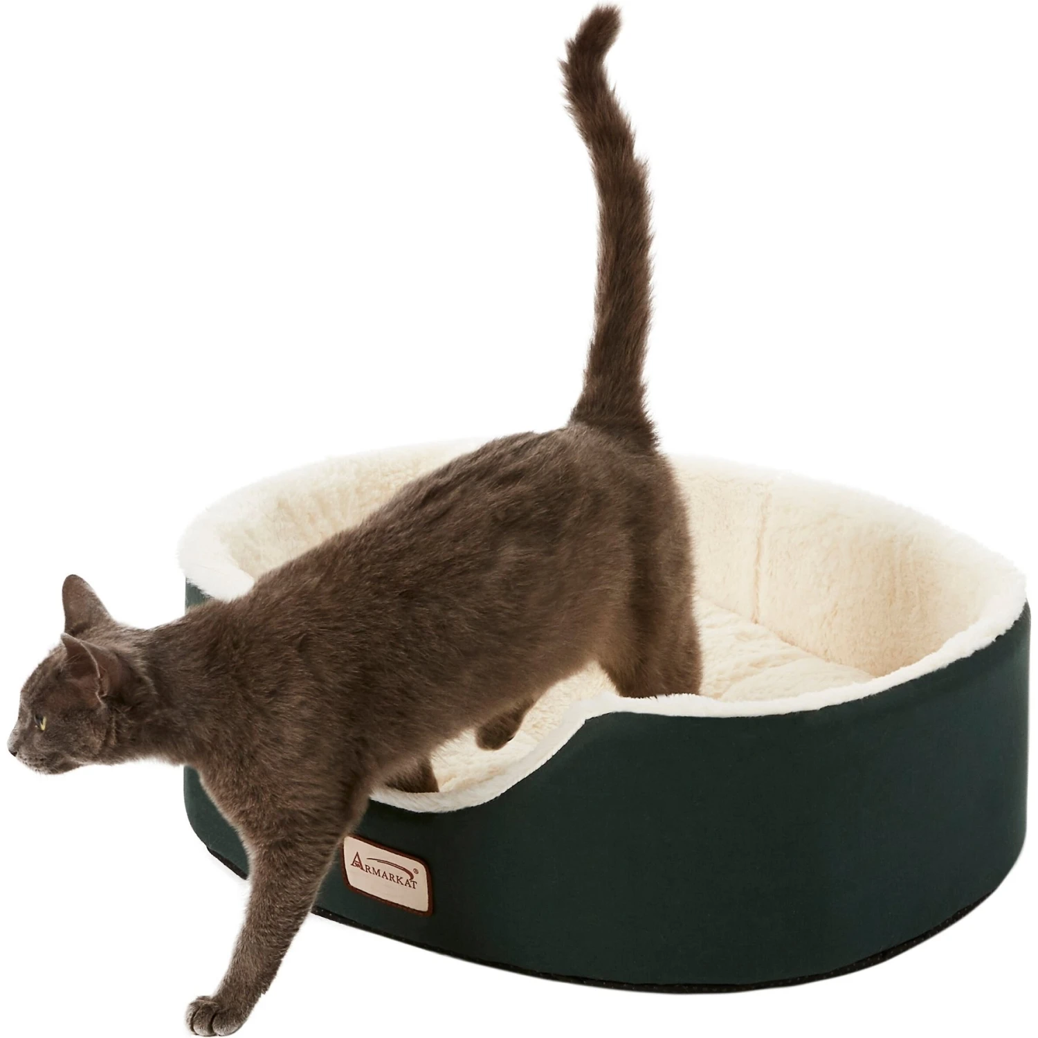 Armarkat Oval Bolster Cat & Dog Bed, Laurel Green/Ivory 3 Armarkat Oval Bolster Cat & Dog Bed, Laurel Green/Ivory