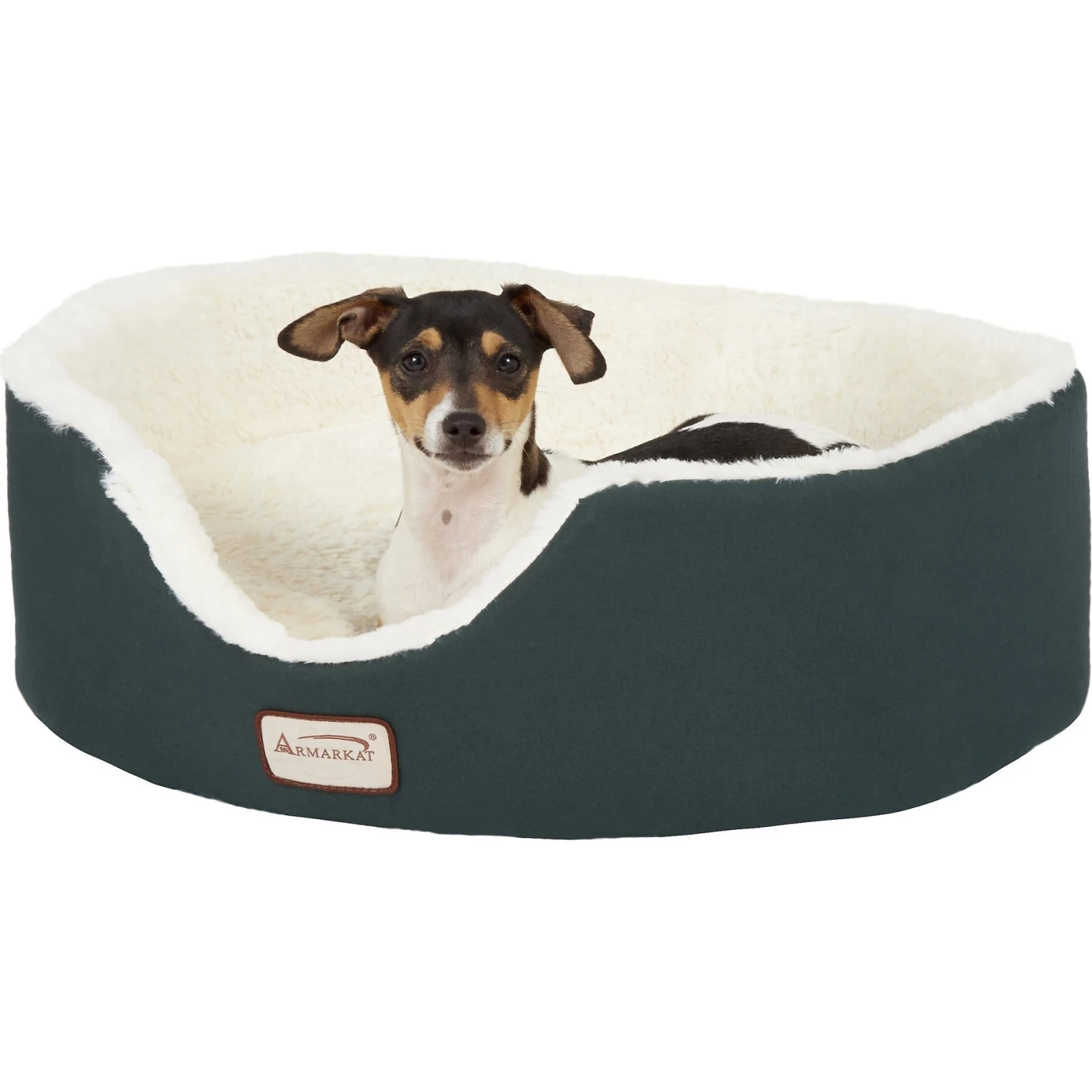 Armarkat Oval Bolster Cat & Dog Bed, Laurel Green/Ivory 6 Armarkat Oval Bolster Cat & Dog Bed, Laurel Green/Ivory - Image 4