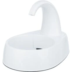 TRIXIE Curved Stream Cat & Dog Water Fountain, White, 84.5-oz