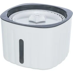 TRIXIE Flower Cat & Dog Water Fountain, White/Gray, 68-oz -Blue Buffalos Shop 701790 PT2. AC SS1800 V1668457950