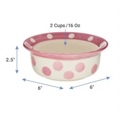 PetRageous Designs Polka Paws Deep Ceramic Dog & Cat Bowl -Blue Buffalos Shop 70325 PT1. AC SS1800 V1598623469