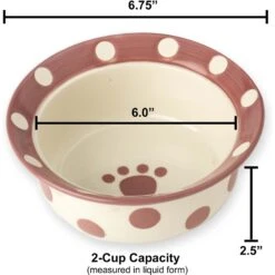 PetRageous Designs Polka Paws Deep Ceramic Dog & Cat Bowl -Blue Buffalos Shop 70325 PT4. AC SS1800 V1628226983