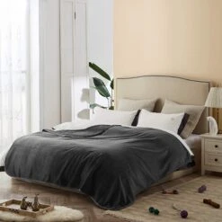 Allisandro Extra Soft Micro Fleece With Sherpa Triple Layer Tech Waterproof Cat & Dog Blanket, Dark Grey -Blue Buffalos Shop 703486 PT3. AC SS1800 V1668186882