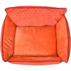 Fetch For Pets Friends: Sofa Cuddler Plush Rectagular Dog Bed, Orange -Blue Buffalos Shop 716694 PT1. AC SS1800 V1676749948