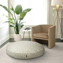 Bark And Slumber Biscuit Plush Round Eco Friendly Fabric Lounger Dog Bed -Blue Buffalos Shop 717094 PT6. AC SS1800 V1671475152