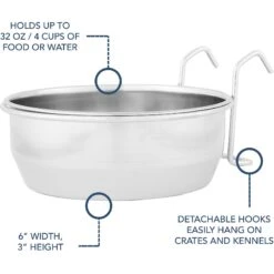 Maslow Stainless Steel Kennel Dog Bowl -Blue Buffalos Shop 72070 PT2. AC SS1800 V1628231484