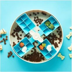 Pet Dream House SPIN Interactive Windmill Style Easy Level Slow Feeder Dog Bowl, Blue -Blue Buffalos Shop 731870 PT4. AC SS1800 V1678741859
