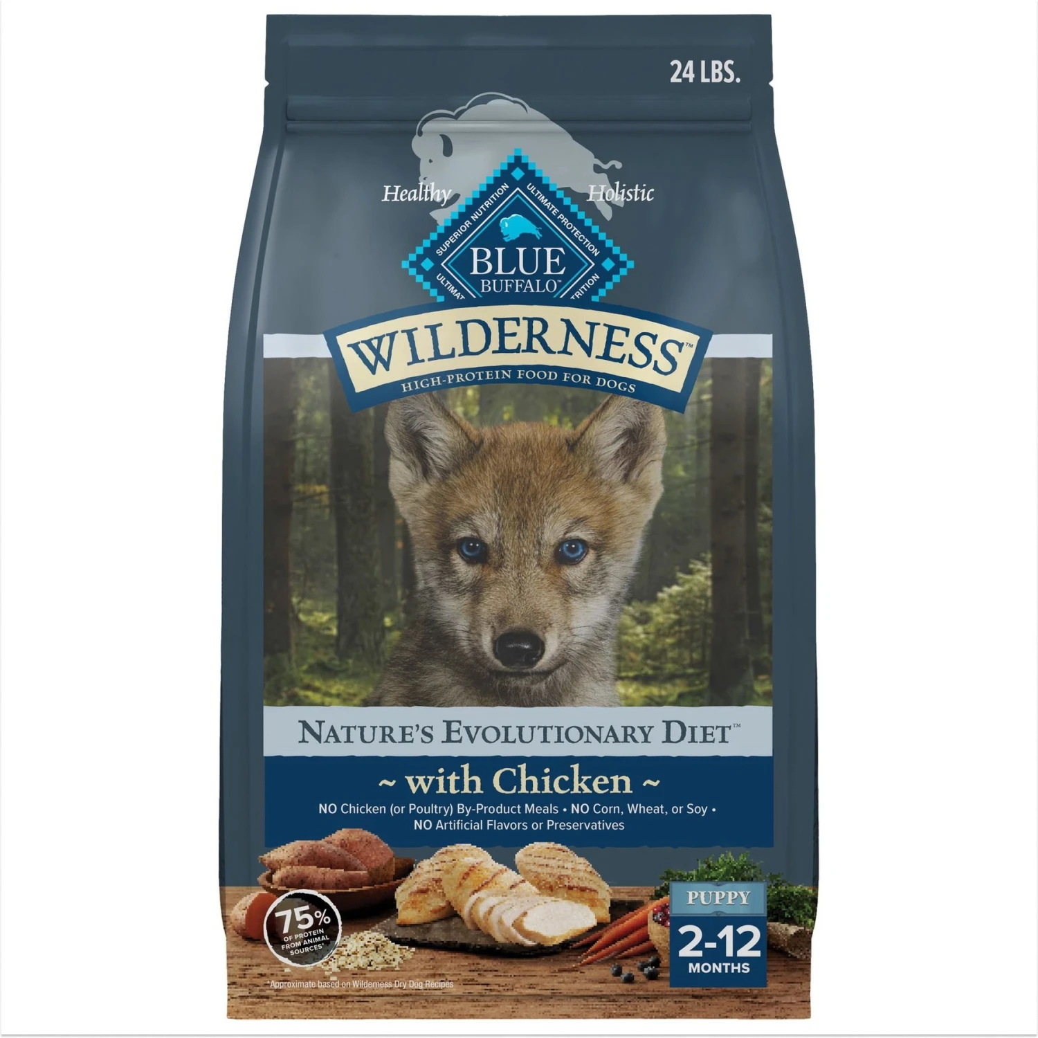Blue Buffalo Wilderness Puppy High Protein Natural Chicken & Wholesome Grains Dry Dog Food 3 Blue Buffalo Wilderness Puppy High Protein Natural Chicken & Wholesome Grains Dry Dog Food