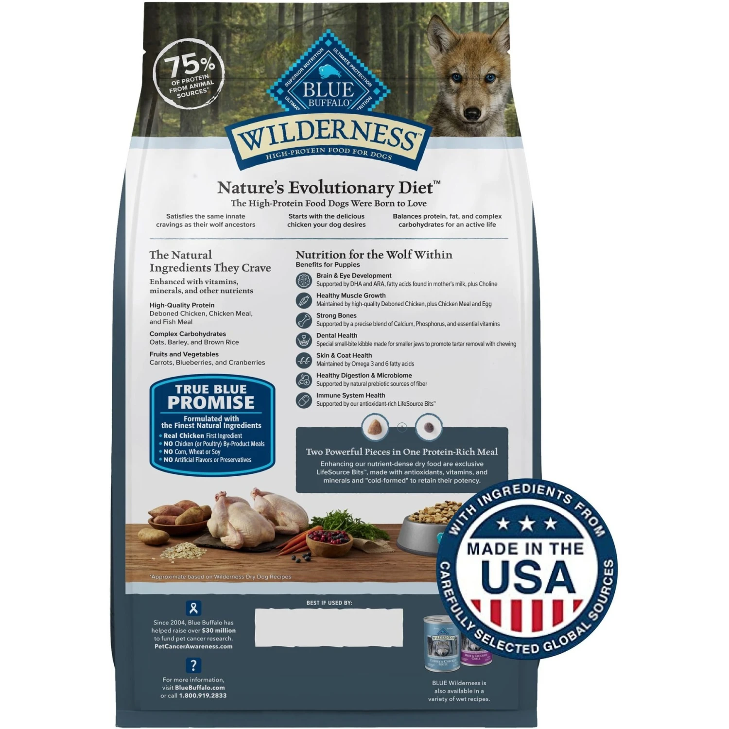 Blue Buffalo Wilderness Puppy High Protein Natural Chicken & Wholesome Grains Dry Dog Food 4 Blue Buffalo Wilderness Puppy High Protein Natural Chicken & Wholesome Grains Dry Dog Food - Image 2