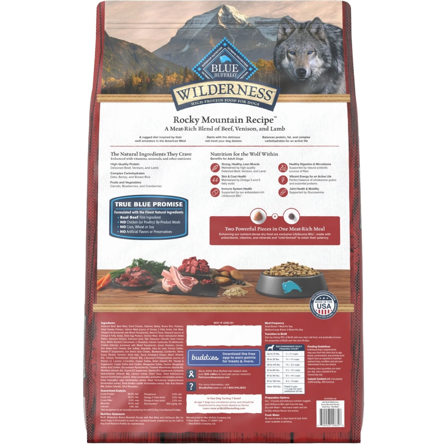 Blue Buffalo Wilderness Rocky Mountain Recipe Adult High Protein Natural Red Meat & Grain Dry Dog Food 4 Blue Buffalo Wilderness Rocky Mountain Recipe Adult High Protein Natural Red Meat & Grain Dry Dog Food - Image 2
