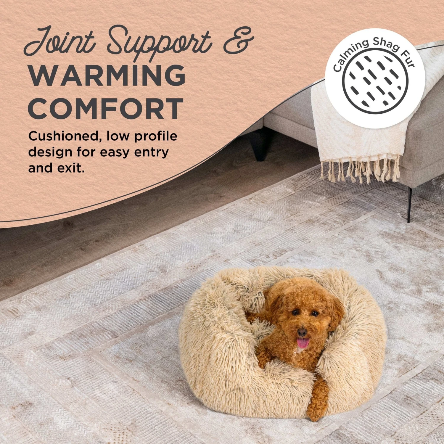 Best Friends By Sheri Soothe & Snooze Lounge Shag Rectangular Orthopedic Bolster Dog Bed 4 Best Friends By Sheri Soothe & Snooze Lounge Shag Rectangular Orthopedic Bolster Dog Bed - Image 2