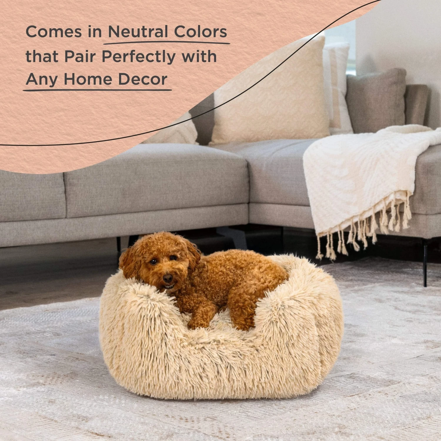 Best Friends By Sheri Soothe & Snooze Lounge Shag Rectangular Orthopedic Bolster Dog Bed 8 Best Friends By Sheri Soothe & Snooze Lounge Shag Rectangular Orthopedic Bolster Dog Bed - Image 6