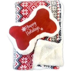 Bow-Wow Pet Sherpa Dog Blanket & Pillow Set -Blue Buffalos Shop 738486 PT4. AC SS1800 V1672929067