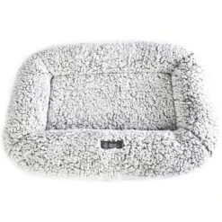 Max & Marlow Plush Sherpa Bolstered Crate Dog & Cat Bed, Gray, Small -Blue Buffalos Shop 744670 PT4. AC SS1800 V1674080533