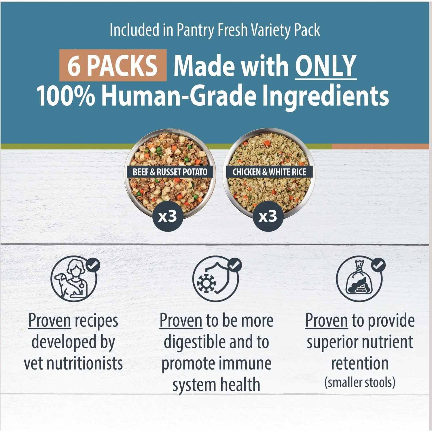 JustFoodForDogs Pantry Fresh Beef & Chicken Variety Pack Fresh Dog Food, 12.5-oz Pouch, Case Of 6 4 JustFoodForDogs Pantry Fresh Beef & Chicken Variety Pack Fresh Dog Food, 12.5-oz Pouch, Case Of 6 - Image 2