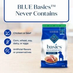 Blue Buffalo Basics Skin & Stomach Care Grain-Free Formula Duck & Potato Recipe Adult Dry Dog Food -Blue Buffalos Shop 75650 PT5. AC SS1800 V1646259087