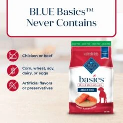 Blue Buffalo Basics Skin & Stomach Care Grain-Free Formula Salmon & Potato Recipe Adult Dry Dog Food -Blue Buffalos Shop 75668 PT5. AC SS1800 V1646280685