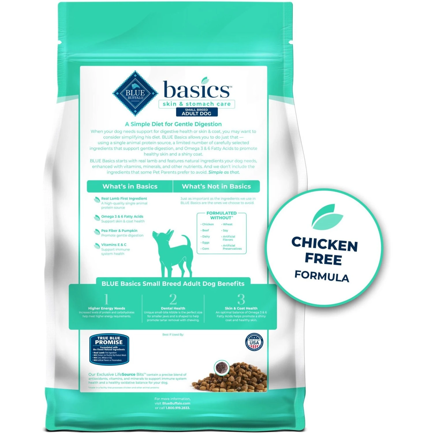 Blue Buffalo Basics Skin & Stomach Care Grain-Free Formula Lamb & Potato Recipe Small Breed Adult Dry Dog Food 4 Blue Buffalo Basics Skin & Stomach Care Grain-Free Formula Lamb & Potato Recipe Small Breed Adult Dry Dog Food - Image 2