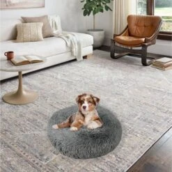 Archstone Pets Bolster Round Donut Cat & Dog Bed, Gray
