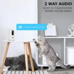 INSTACHEW Purechew Snack Cat & Dog Treat Dispenser, HD Camera, White -Blue Buffalos Shop 757678 PT5. AC SS1800 V1694791881