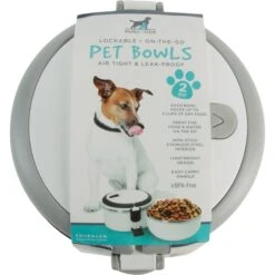 Pounce + Fetch Round 2-Tier Stainless Steel Insulated Cat & Dog Bowls -Blue Buffalos Shop 763998 PT2. AC SS1800 V1676747366