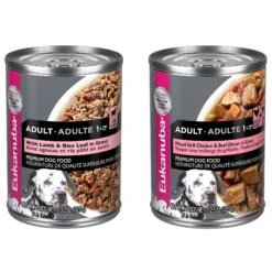 Eukanuba Adult Mixed Grill Chicken & Beef Dinner In Gravy Canned Dog Food & Eukanuba Adult With Lamb & Rice Canned Dog Food