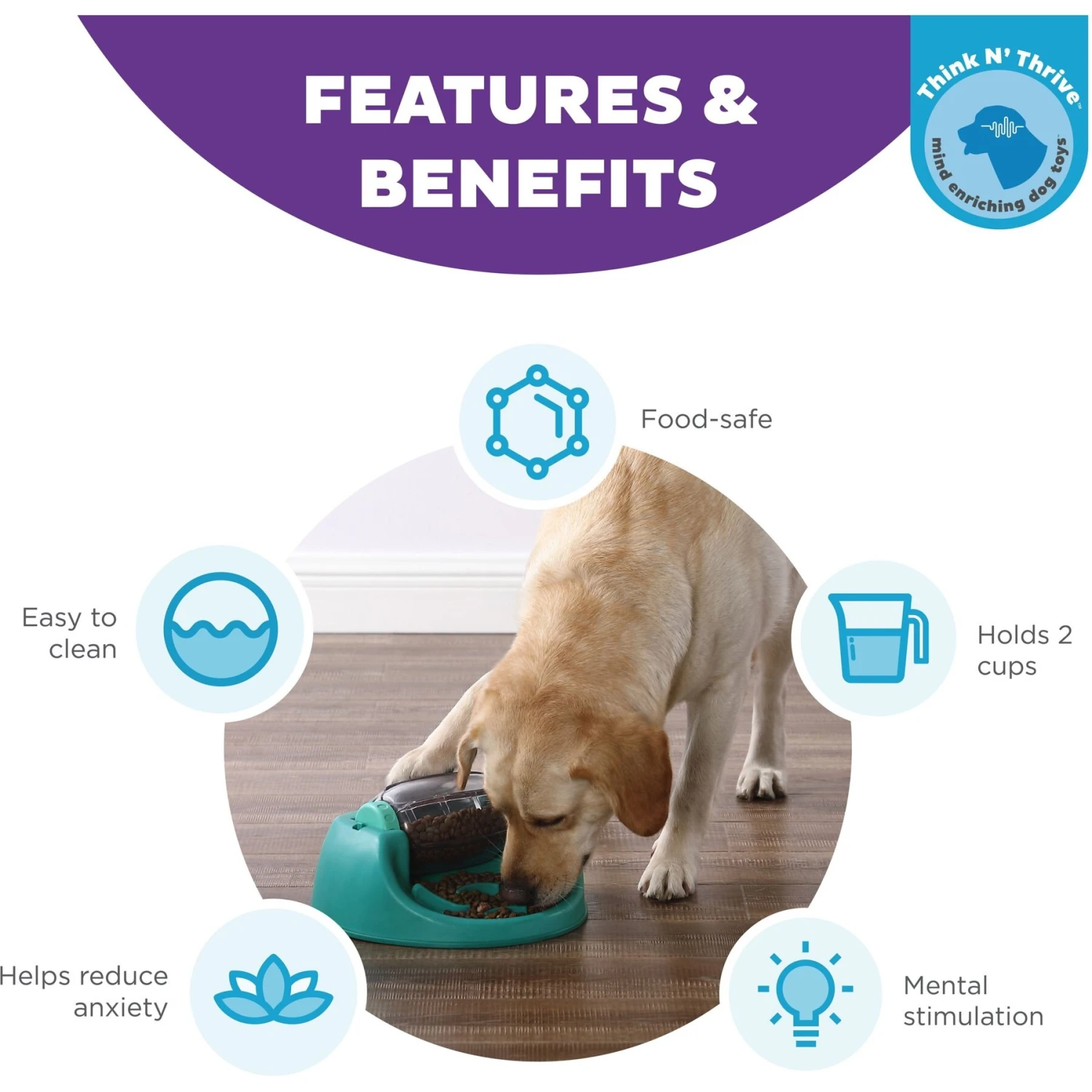 Nina Ottosson By Outward Hound Spin N' Eat Dog Food Puzzle Feeder, Green 4 Nina Ottosson By Outward Hound Spin N' Eat Dog Food Puzzle Feeder, Green - Image 2