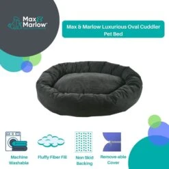 Max & Marlow Luxurious Oval Bolster Cuddler Cat & Dog Bed -Blue Buffalos Shop 780646 PT1. AC SS1800 V1678999697