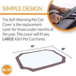 K&H Pet Products Self-Warming Cot Cover For Elevated Dog Bed -Blue Buffalos Shop 78465 PT1. AC SS1800 V1626394294