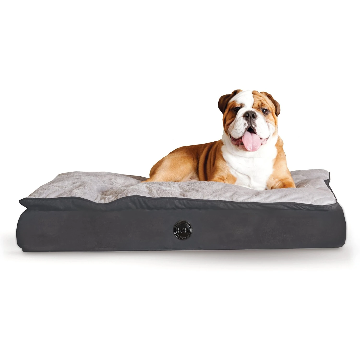 K&H Pet Products Feather-Top Orthopedic Pillow Dog Bed, Charcoal 3 K&H Pet Products Feather-Top Orthopedic Pillow Dog Bed, Charcoal