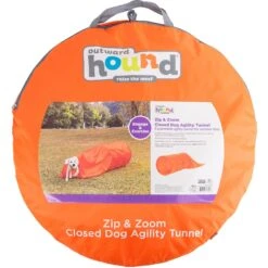 Outward Hound Zip & Zoom Closed Tunnel Chute Attachment With Metal Stakes Dog Agility Kit, Orange -Blue Buffalos Shop 786494 PT5. AC SS1800 V1682620012