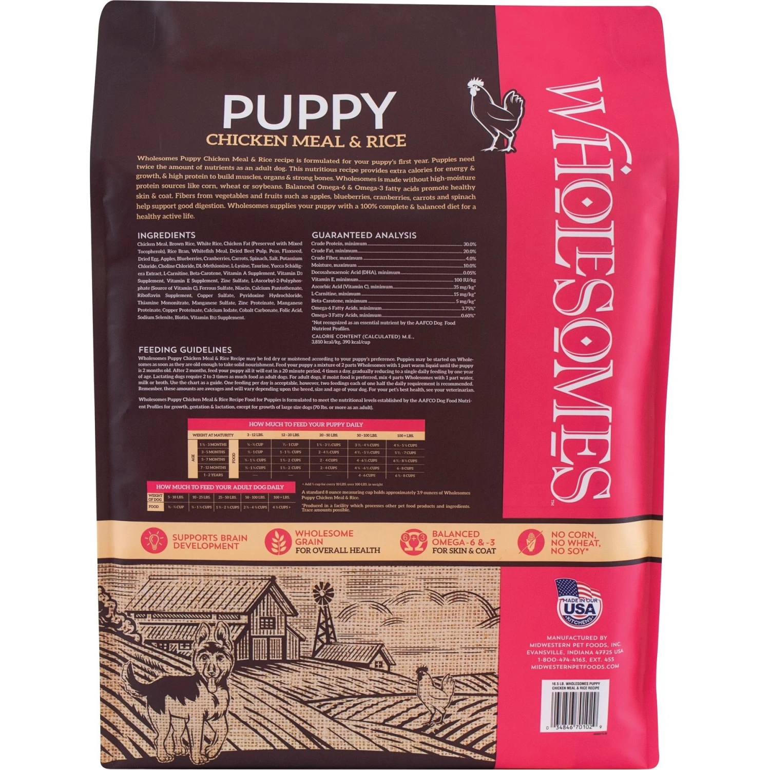 Wholesomes Puppy Chicken & Rice Dry Dog Food 4 Wholesomes Puppy Chicken & Rice Dry Dog Food - Image 2