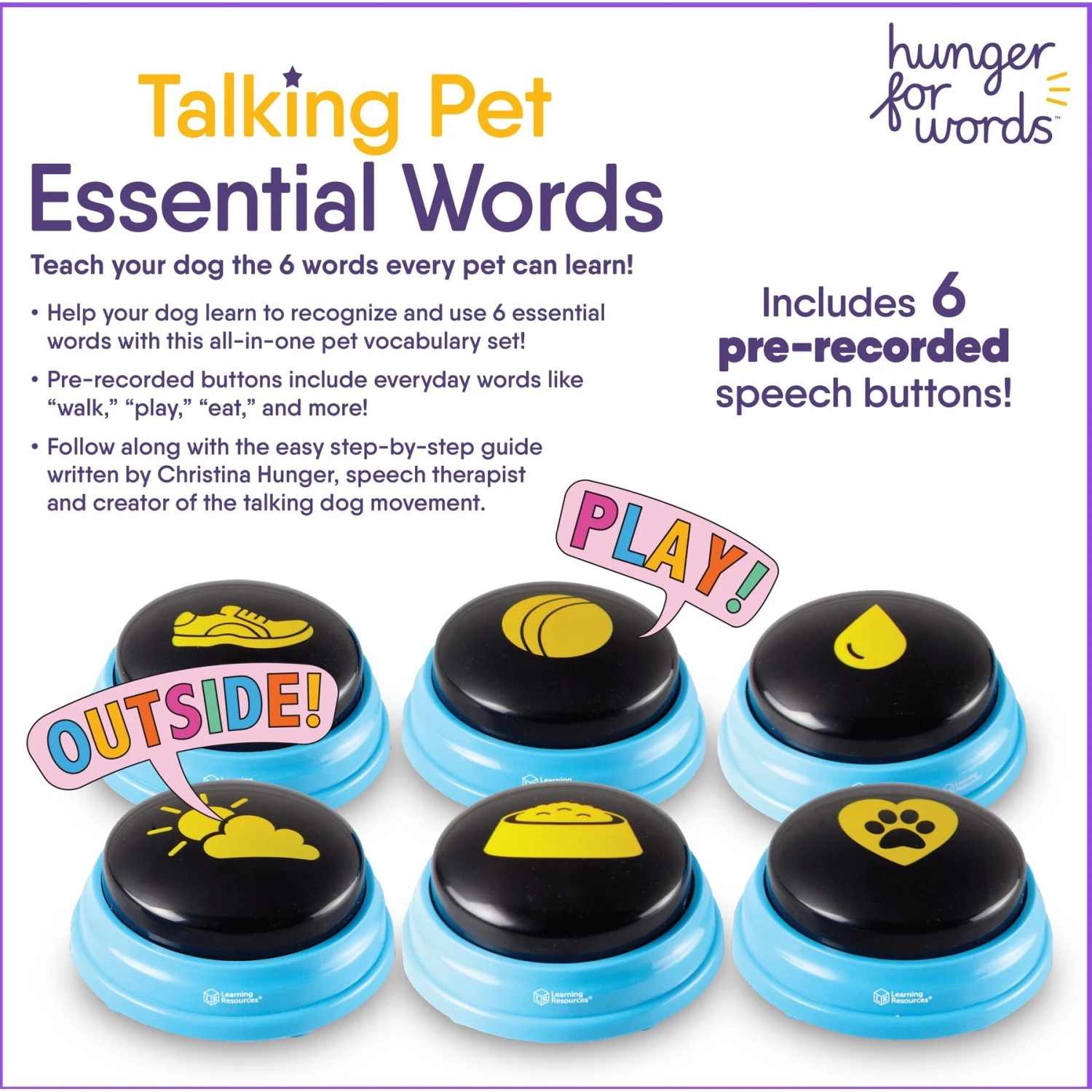 Hunger For Words Talking Pet Essential Words Dog Toy 6 Hunger For Words Talking Pet Essential Words Dog Toy - Image 4