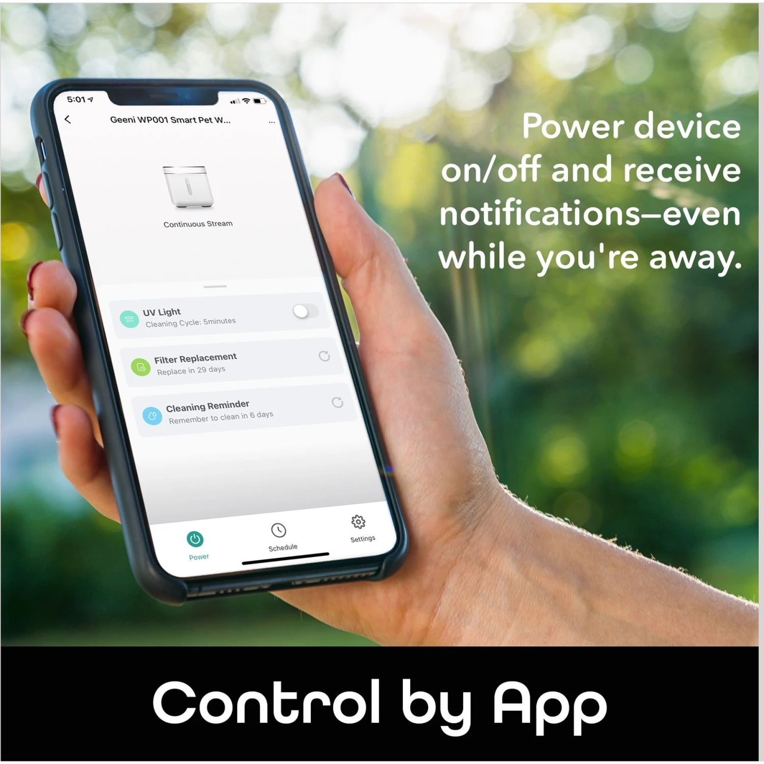 Geeni PetConnect UV Sterilized Circulating Water Smart Dog & Cat Fountain, 2-L 5 Geeni PetConnect UV Sterilized Circulating Water Smart Dog & Cat Fountain, 2-L - Image 3