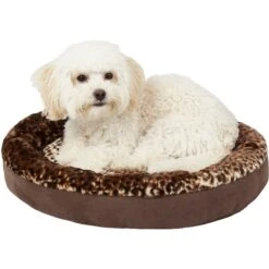 Aspen Pet Round Animal Print Bolster Cat & Dog Bed, Color Varies -Blue Buffalos Shop 83877 PT4. AC SS1800 V1566315141