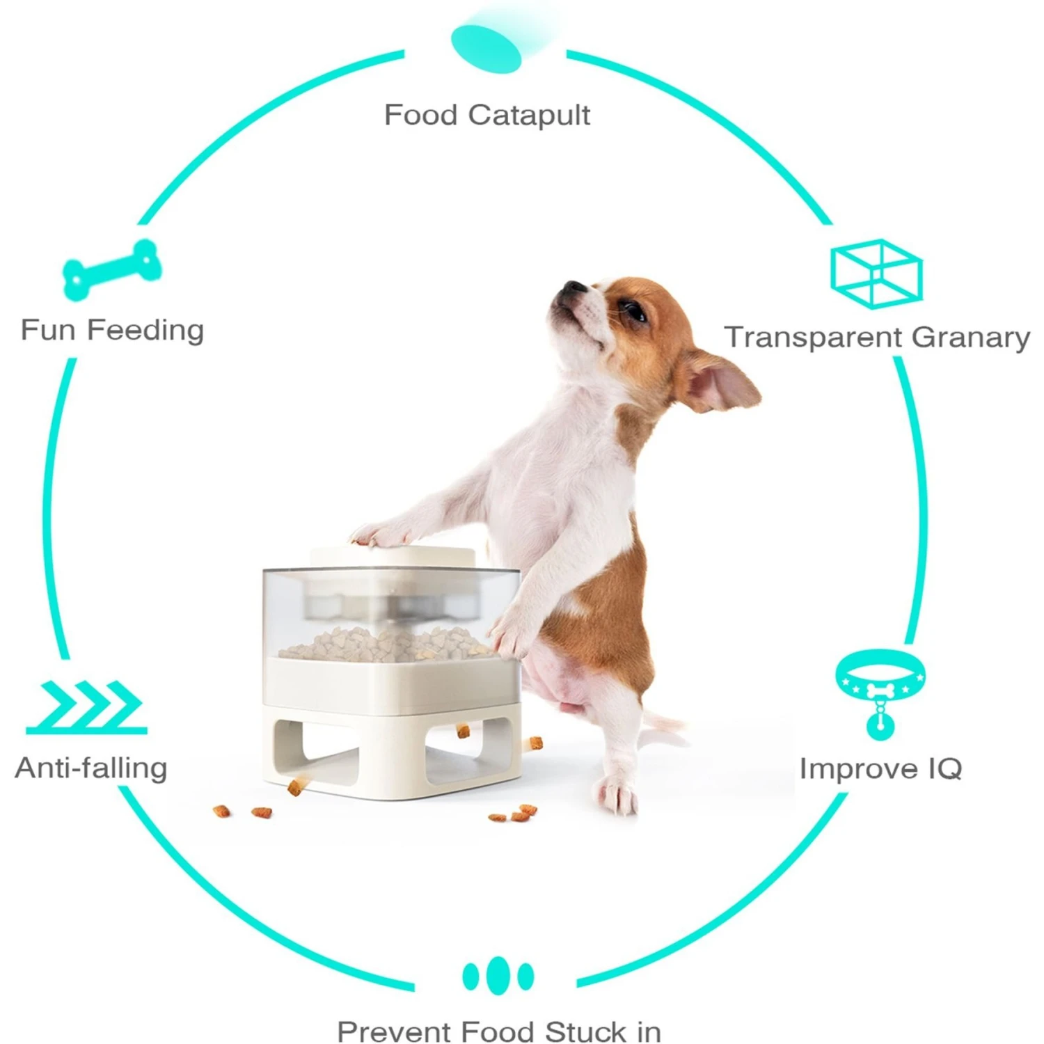 Hanamya Slower With Press Button Dog & Cat Feeder, Blue 4 Hanamya Slower With Press Button Dog & Cat Feeder, Blue - Image 2