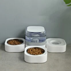 Hanamya 3-in-1 Set With Automatic Dog & Cat Waterer, White & Gray -Blue Buffalos Shop 838814 PT4. AC SS1800 V1682371309