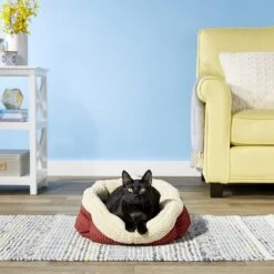 Aspen Pet Self-Warming Bolster Cat & Dog Bed, Warm Spice/Cream -Blue Buffalos Shop 83889 PT5. AC SS1800 V1566315476