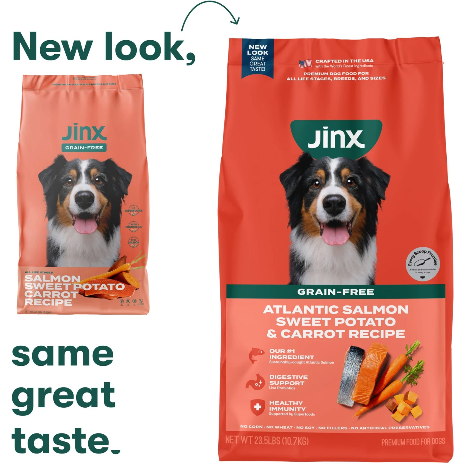 Jinx Salmon, Sweet Potato & Carrot ALS Kibble Dog Dry Food 4 Jinx Salmon, Sweet Potato & Carrot ALS Kibble Dog Dry Food - Image 2
