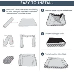 Friends Forever Harper Orthopedic Couch Bolster Sofa With Removable Cover Cat & Dog Bed, Grey -Blue Buffalos Shop 851342 PT7. AC SS1800 V1683835872