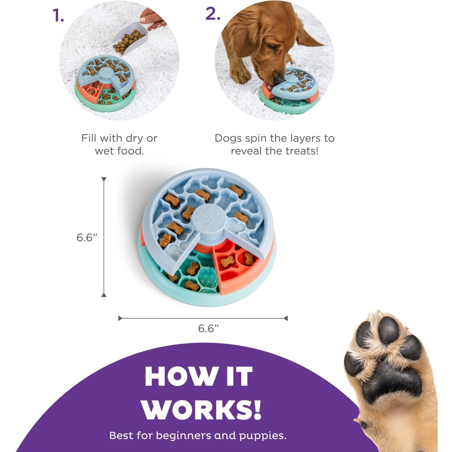 Outward Hound Puppy Lickin' Layers Slow Feeder For Puppies Interactive Dog Puzzle Game, Multiple Colors 5 Outward Hound Puppy Lickin' Layers Slow Feeder For Puppies Interactive Dog Puzzle Game, Multiple Colors - Image 3