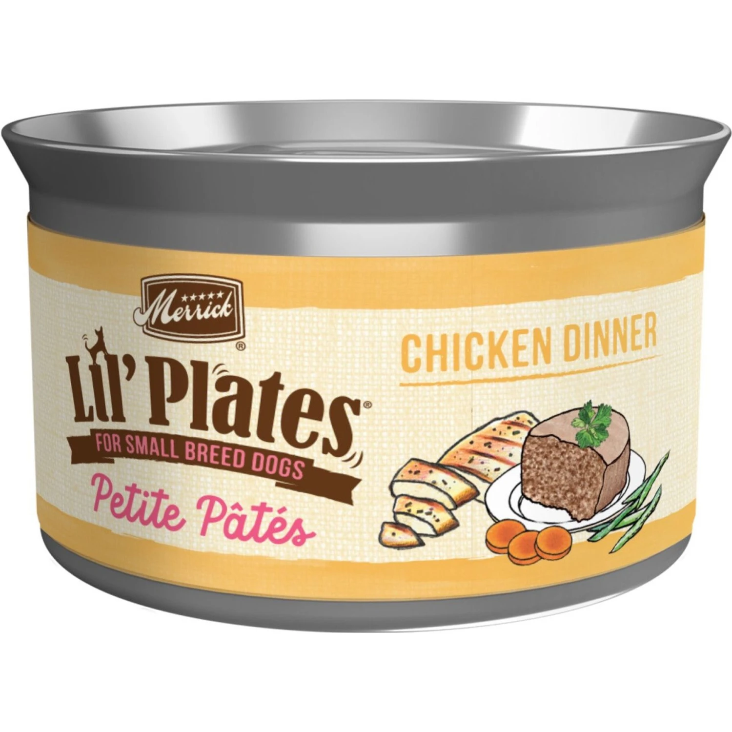 Merrick Lil Plates Petite Pates Adult Grain-Free Chicken Dinner Wet Dog Food 3-oz Can, Case Of 24 3 Merrick Lil Plates Petite Pates Adult Grain-Free Chicken Dinner Wet Dog Food 3-oz Can, Case Of 24
