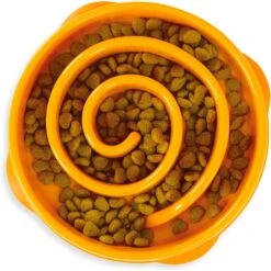 Outward Hound Fun Feeder Interactive Dog Bowl, Orange