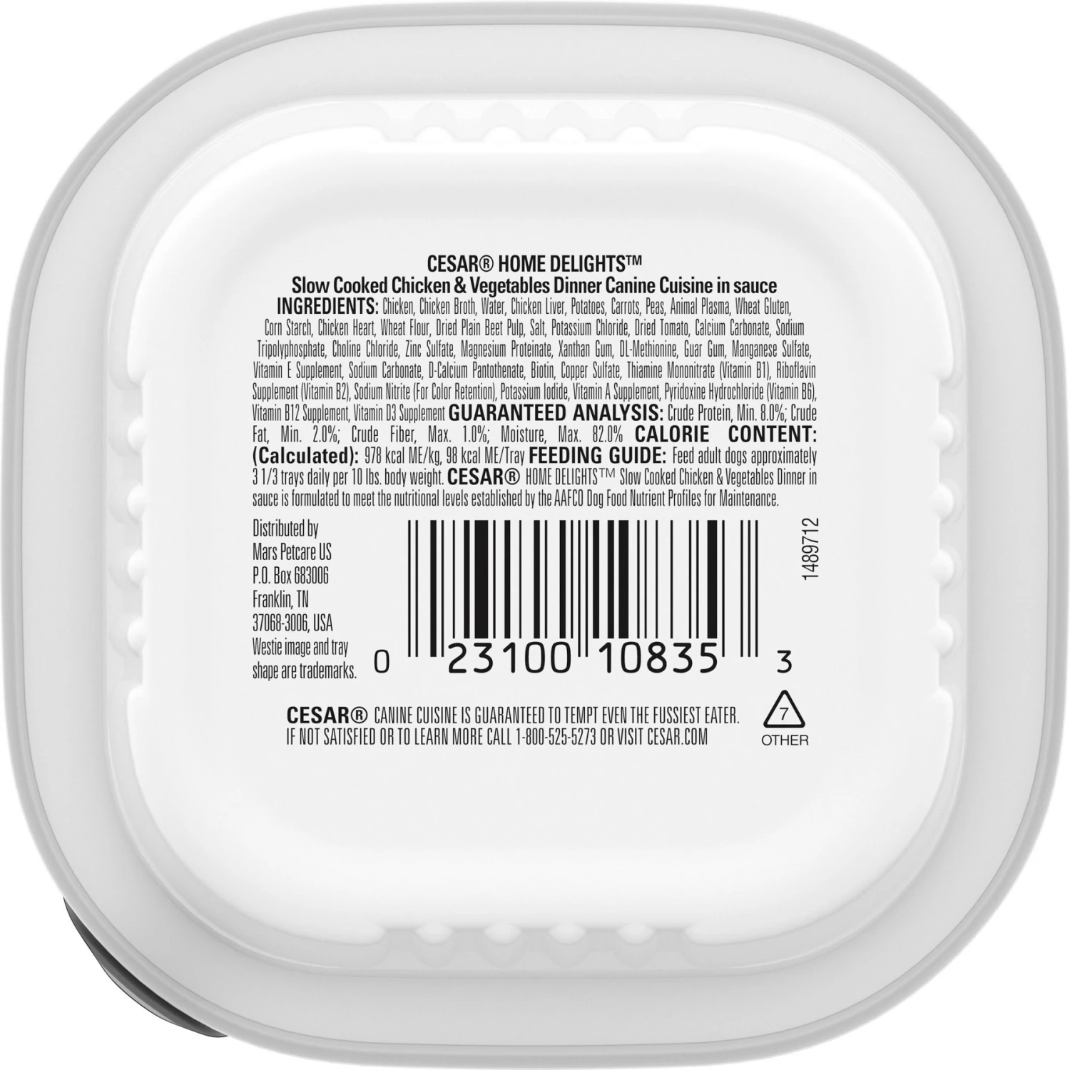 Cesar Home Delights Slow Cooked Chicken & Vegetables Dinner In Sauce Small Breed Adult Wet Dog Food Trays 4 Cesar Home Delights Slow Cooked Chicken & Vegetables Dinner In Sauce Small Breed Adult Wet Dog Food Trays - Image 2