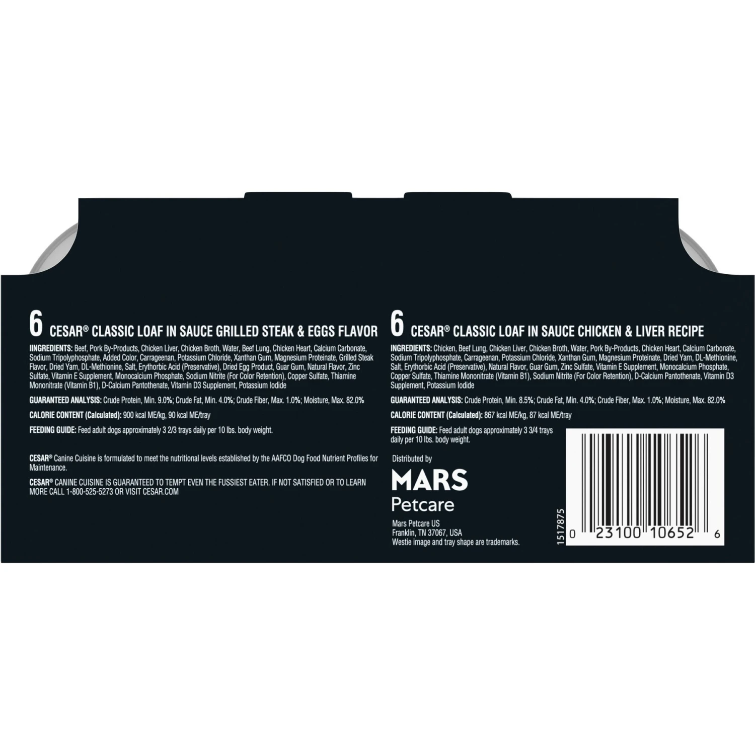 Cesar Classic Loaf In Sauce Breakfast & Dinner Mealtime Variety Pack Grain-Free Small Breed Adult Wet Dog Food Trays 4 Cesar Classic Loaf In Sauce Breakfast & Dinner Mealtime Variety Pack Grain-Free Small Breed Adult Wet Dog Food Trays - Image 2