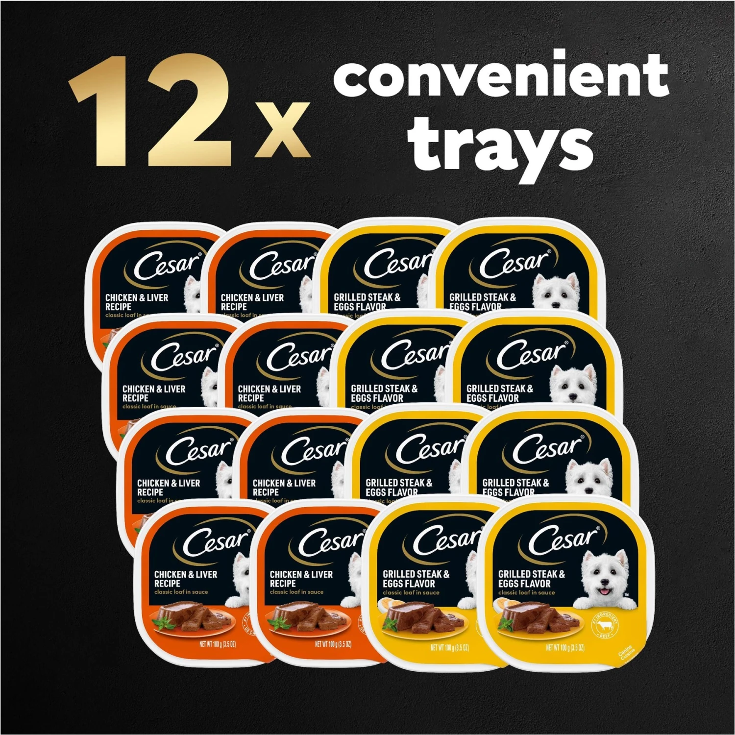 Cesar Classic Loaf In Sauce Breakfast & Dinner Mealtime Variety Pack Grain-Free Small Breed Adult Wet Dog Food Trays 11 Cesar Classic Loaf In Sauce Breakfast & Dinner Mealtime Variety Pack Grain-Free Small Breed Adult Wet Dog Food Trays - Image 9